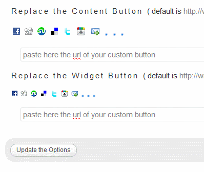 Replacing the default buttons of Socializer!